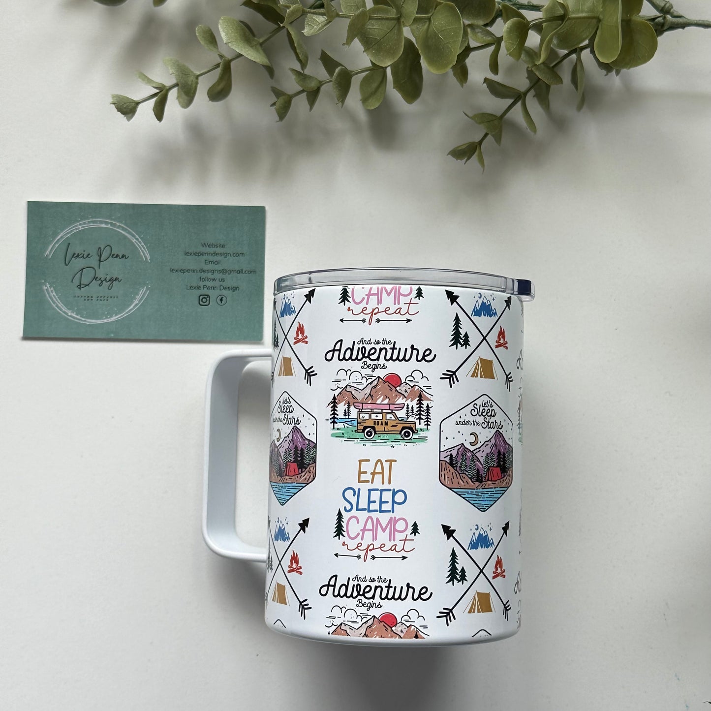 Adventure stainless steel 13oz mug with lid-SALE