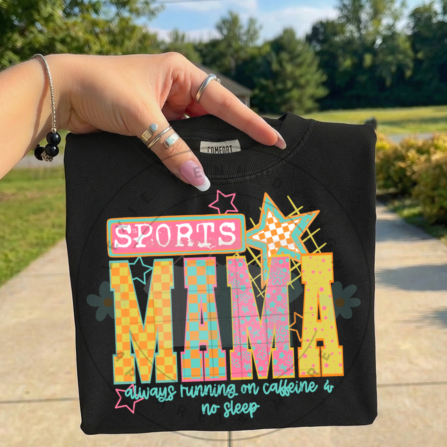 Sports mama Tee in Black
