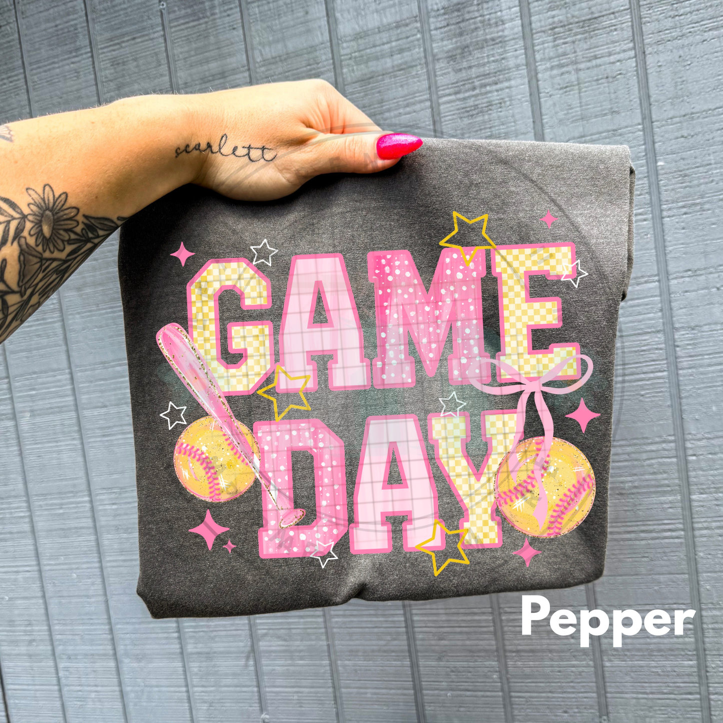 Girly Game Day tee in Pepper