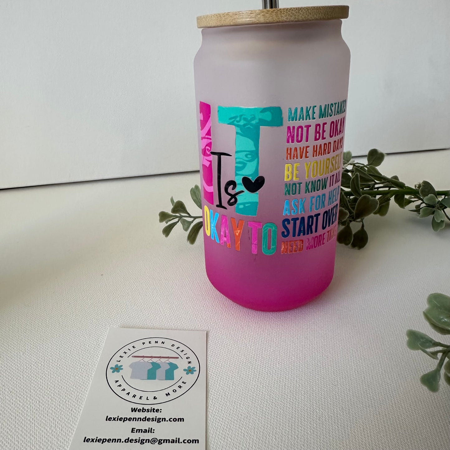 It is okay to.. 18oz glass cup with lid and straw