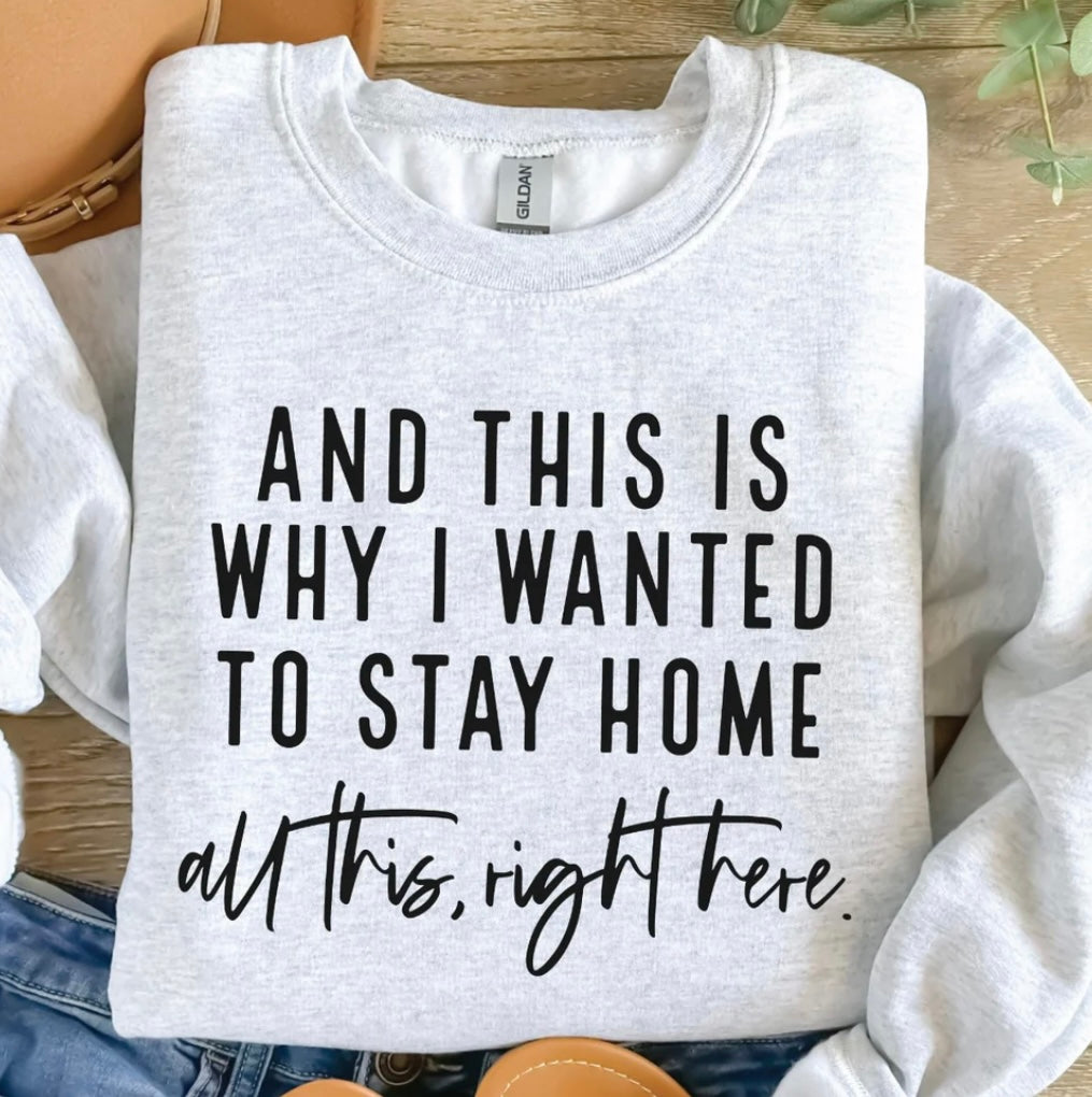 This is why i wanted to stay home sweatshirt in light gray