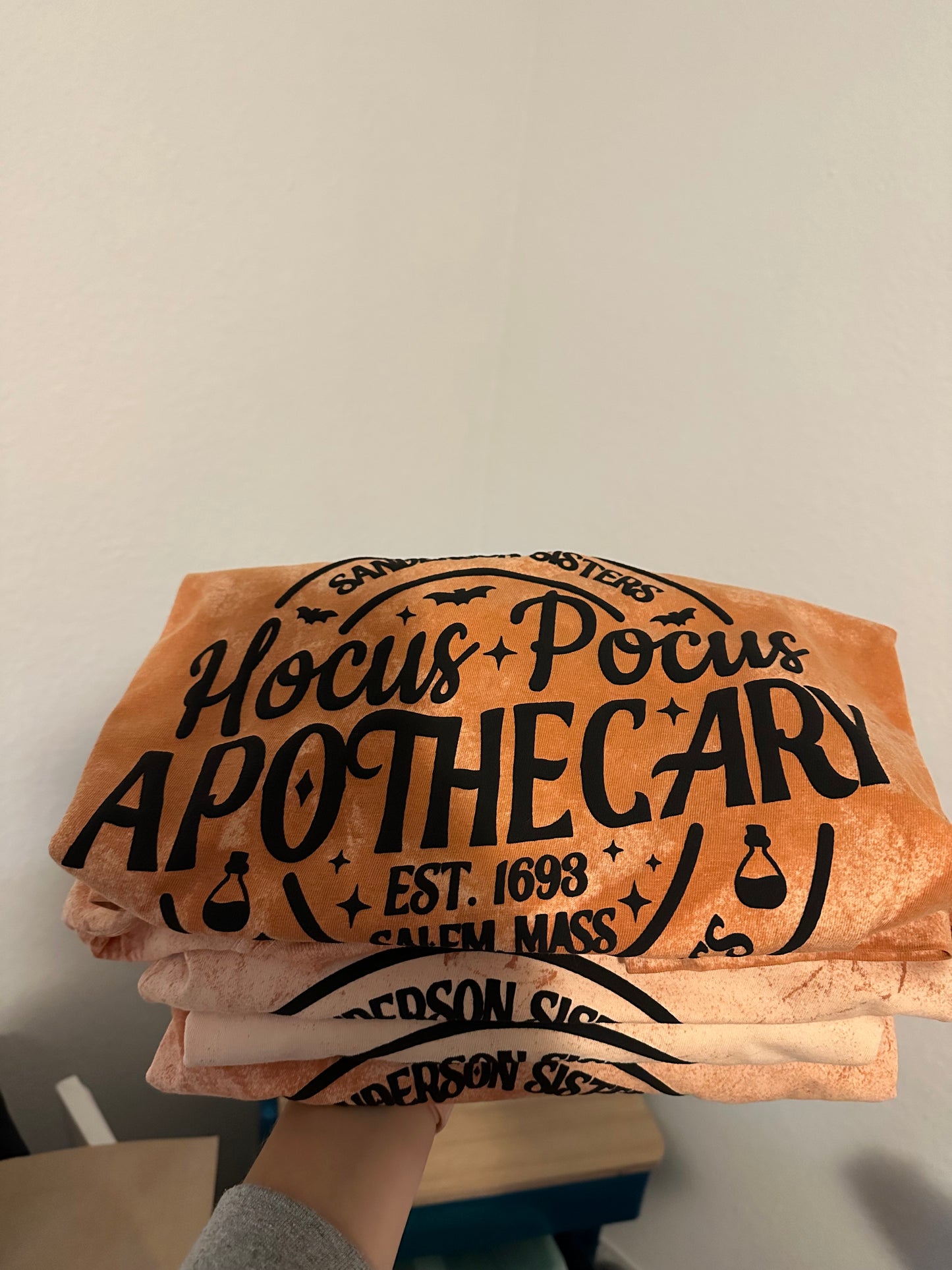 READY TO SHIP Hocus pocus Apothecary t-shirt in orange