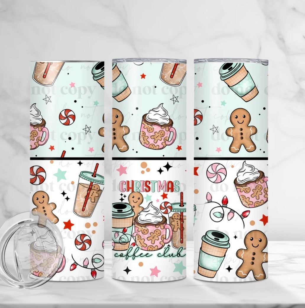 Christmas Coffee Club 20oz Stainless Steel Tumbler
