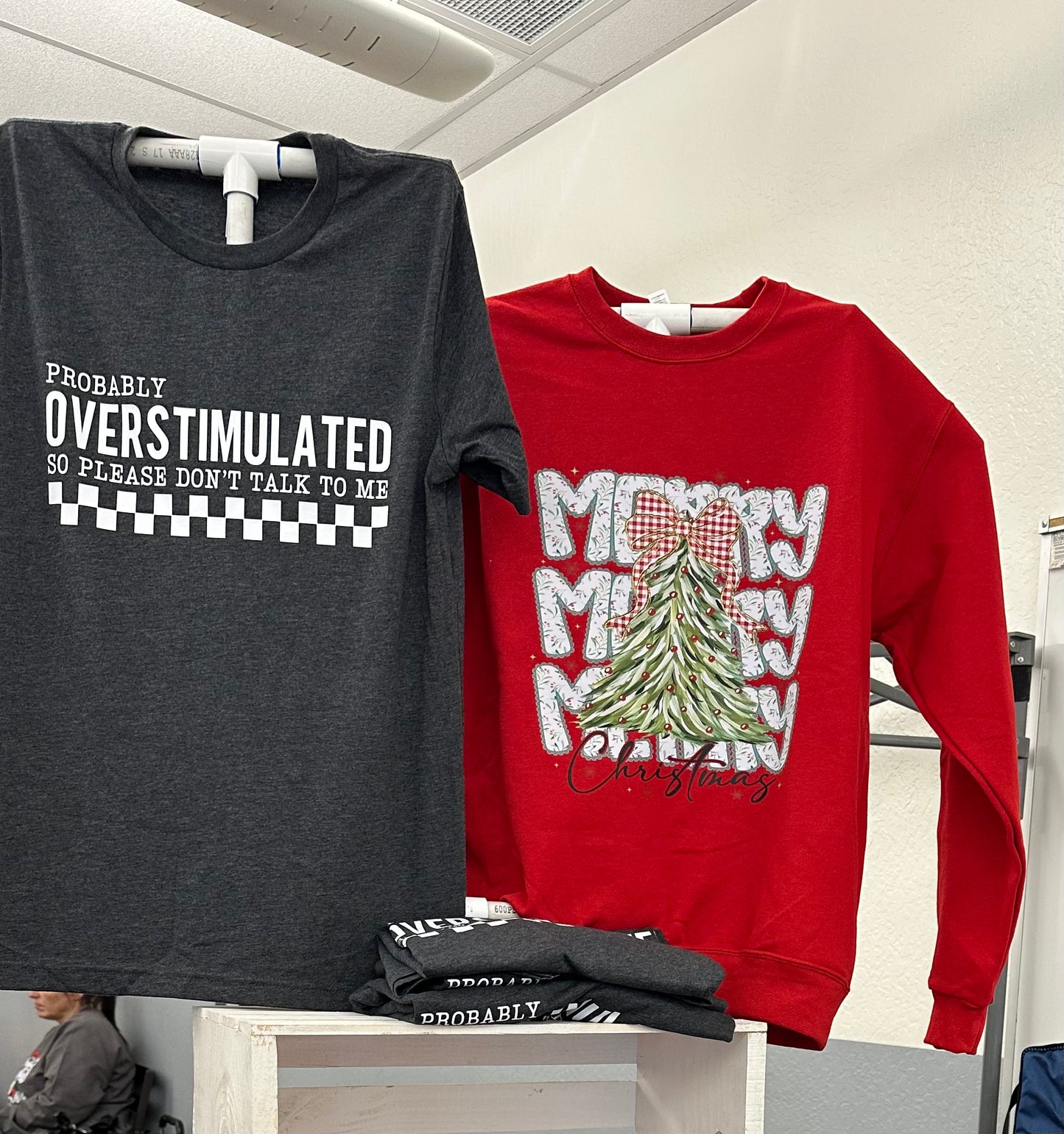 READY TO SHIP merry merry Christmas in red crewneck sweatshirt