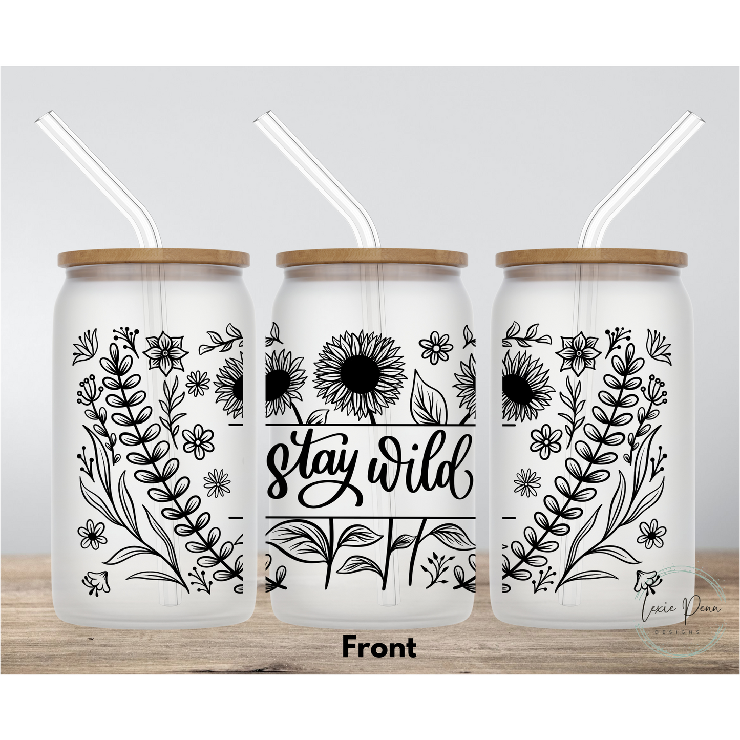 Stay wild 18oz glass drinkware