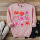 Valentines Bow and School Supplies Teacher Sweatshirt