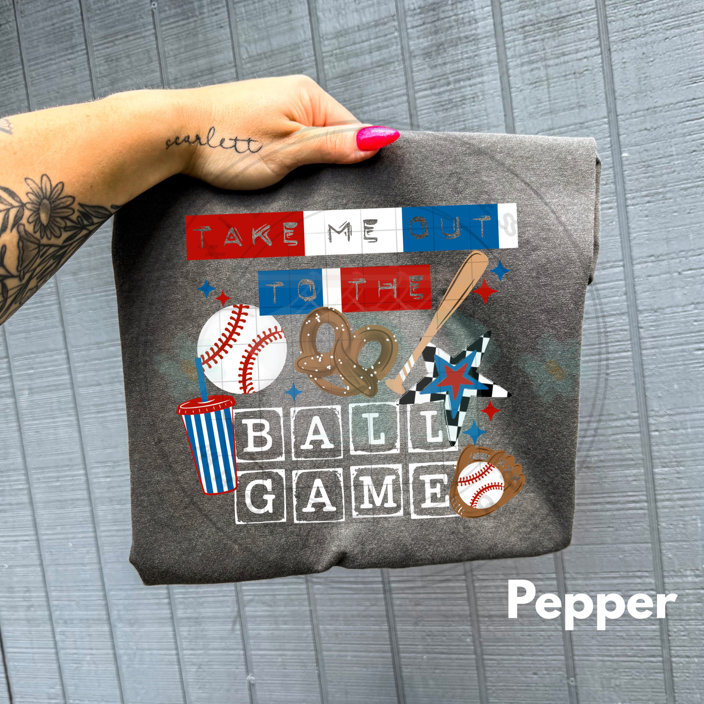 Take Me To The Ball Gamme Tee in Pepper