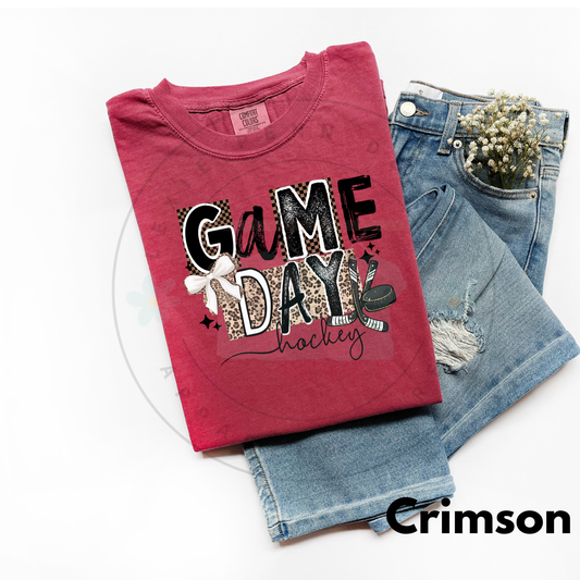 Hockey Game Day Tee in Crimson