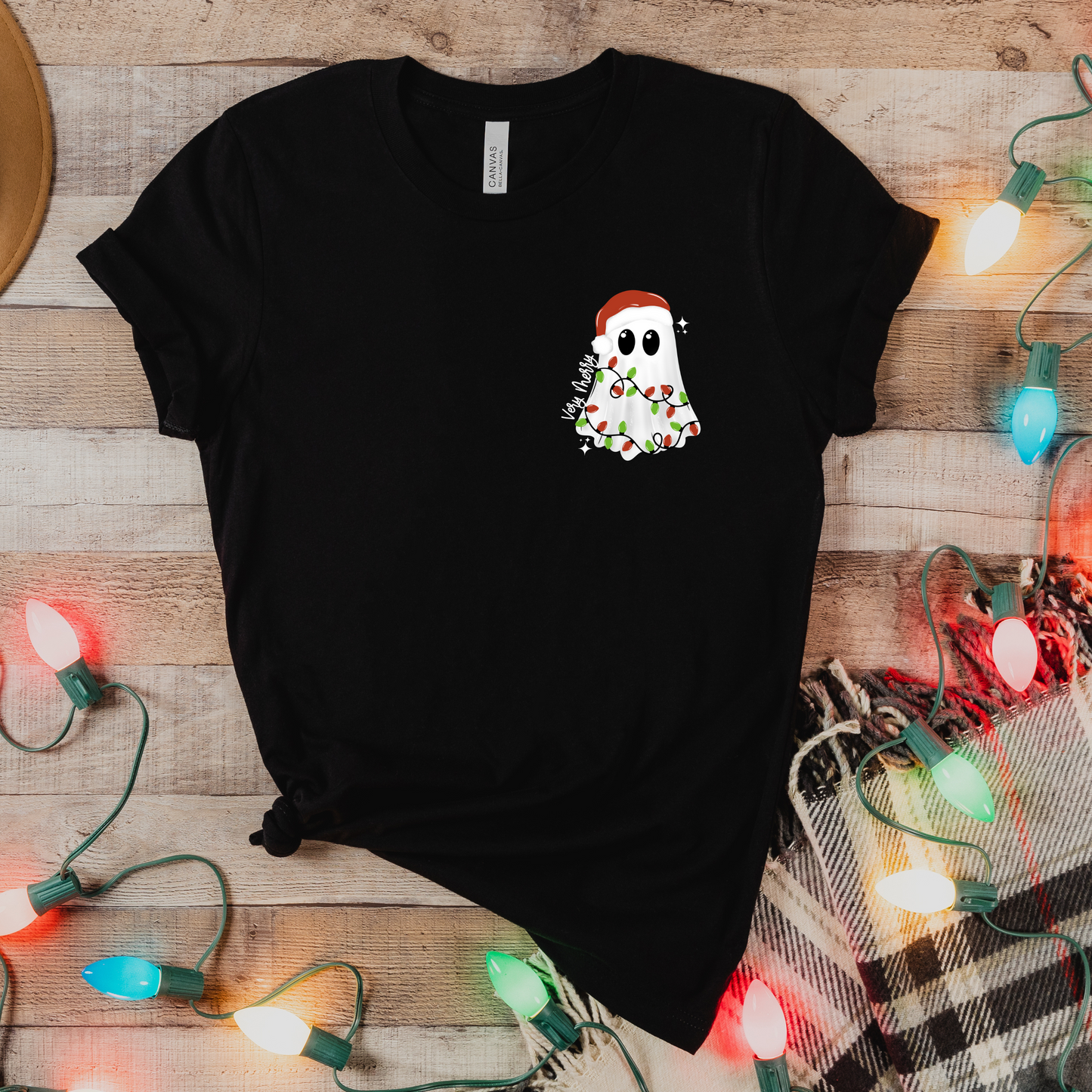 Christmas Ghost T-shirt in black