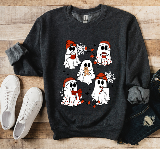 Ghosts from Christmas Past Sweatshirt in Dark Gray