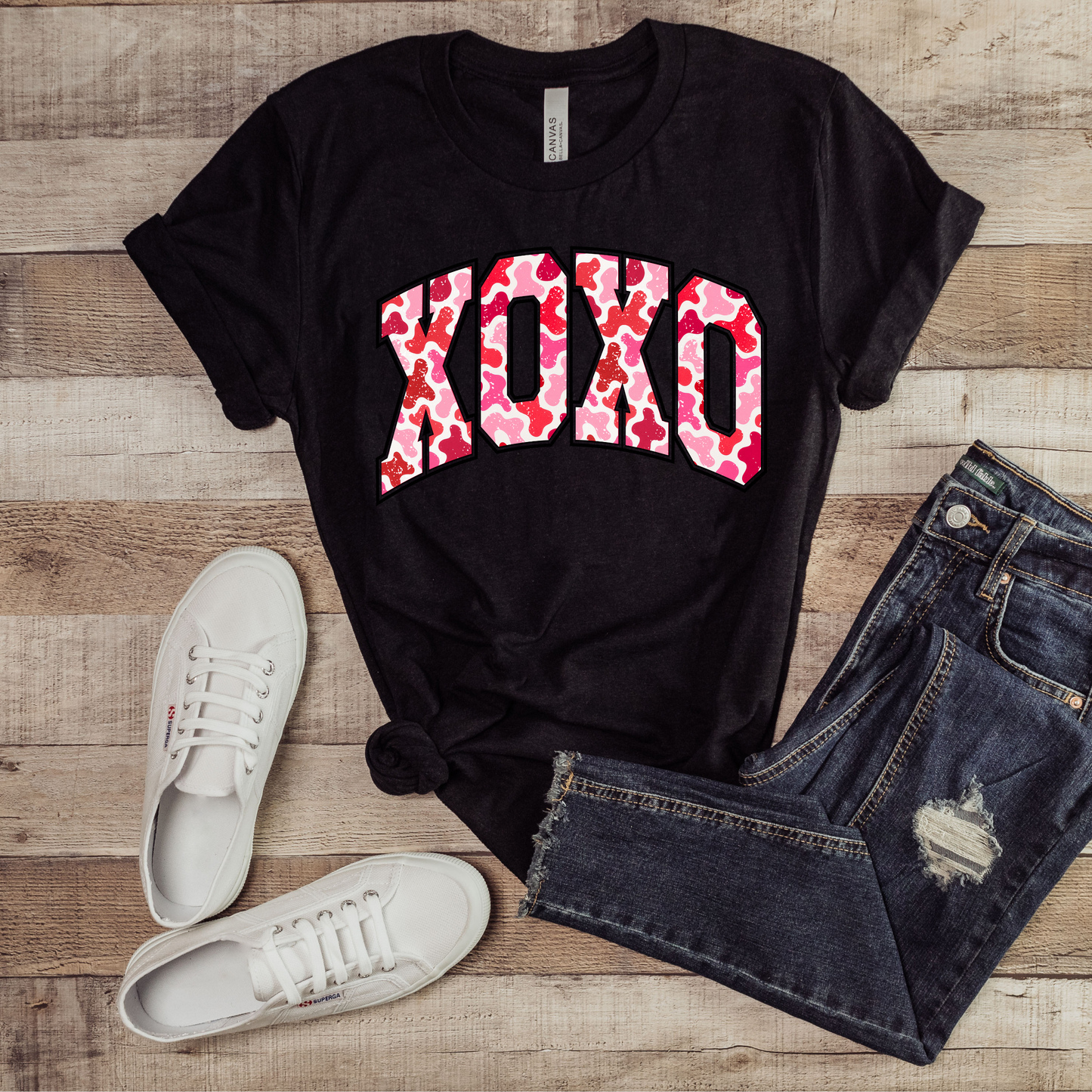 Valentines Pink Camo XO T-shirt