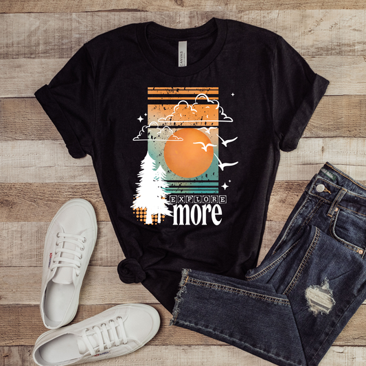 Chasing Adventure Explore More Bella Canvas tee in Black