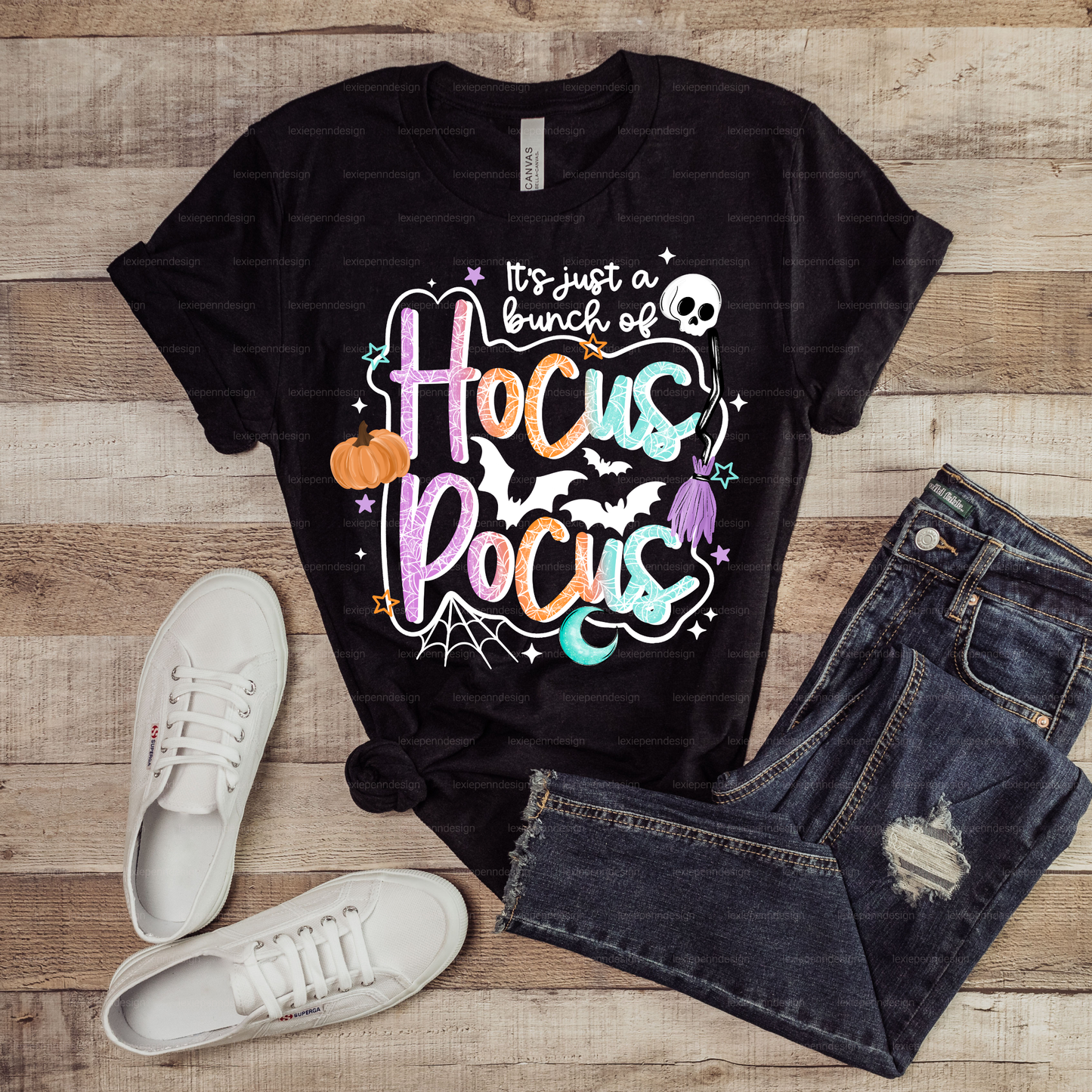 It's Just A Bunch of Hocus Pocus T-shirt in Black Bella Canvas