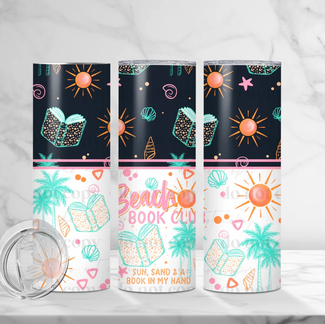 Summer Beach Book Club 20oz stainless steel tumbler