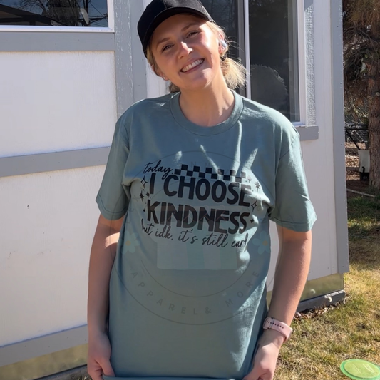 I Choose Kindness But It’s Still Early Graphic Tee in Teal