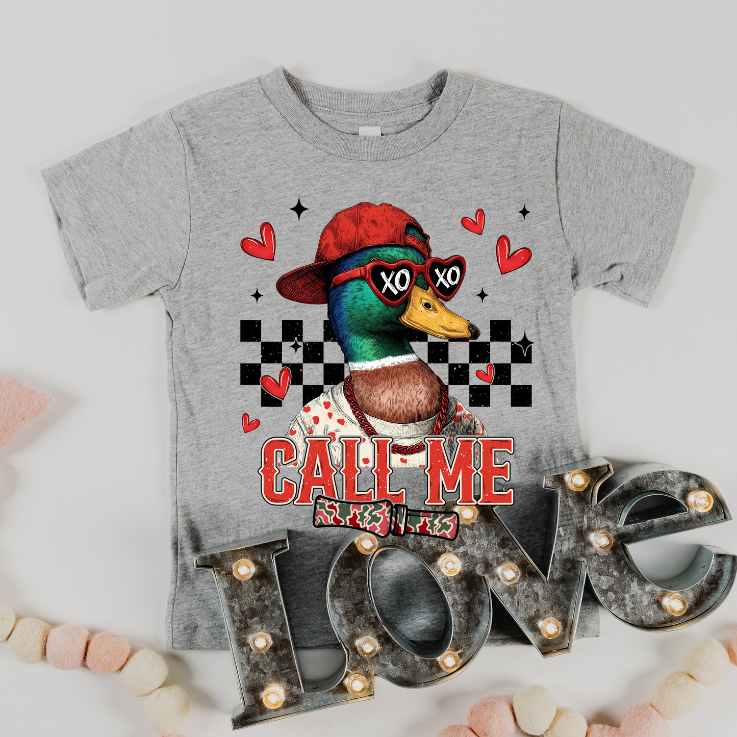 Little Boys Valentines Call Me Duck T-shirt