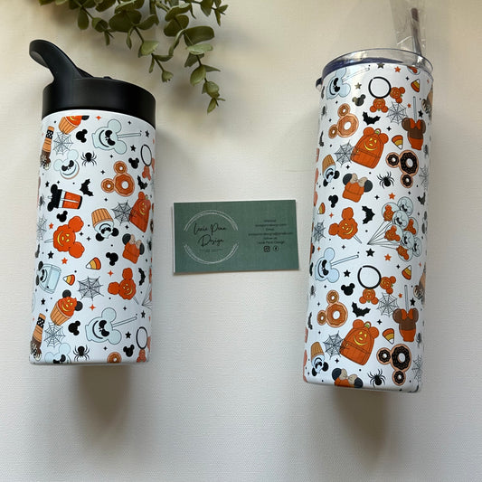 Halloween Disney snack inspired  20oz stainless steel tumbler with lid