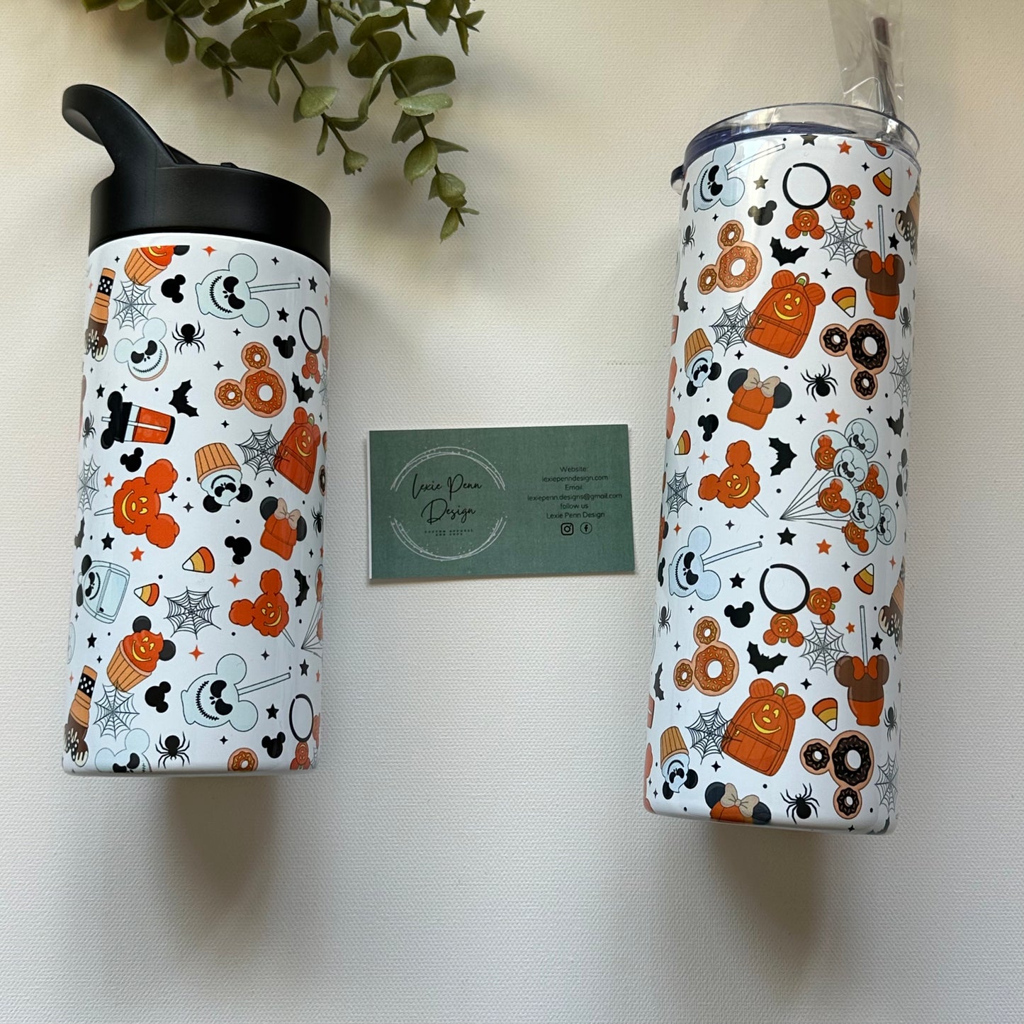 Halloween Disney snack inspired stainless steel 16oz water bottle