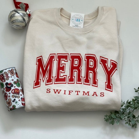 Merry Swiftmas Cream Crewneck Sweatshirt