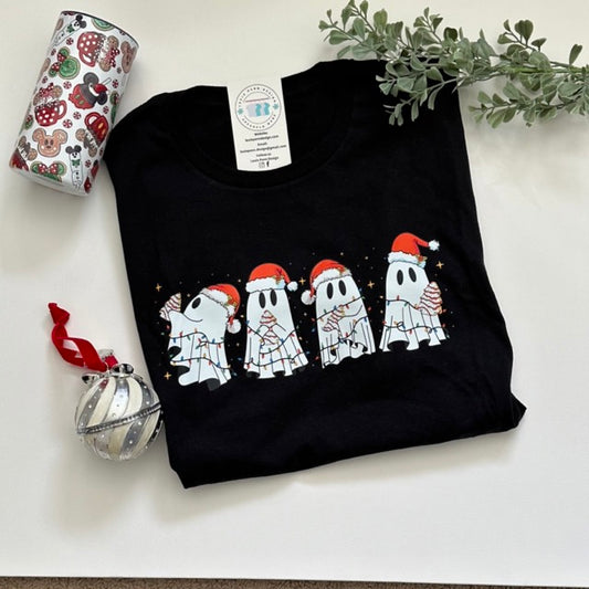 Christmas tree ghost T-shirt in Black