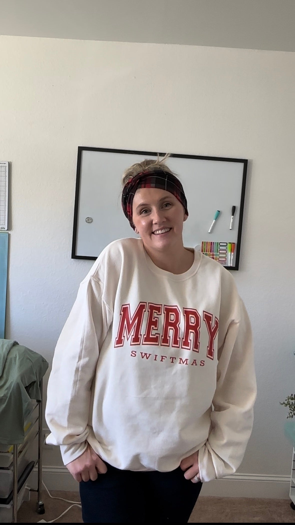 Merry Swiftmas Cream Crewneck Sweatshirt