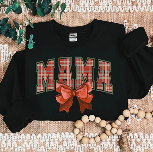 MAMA plaid sweatshirt