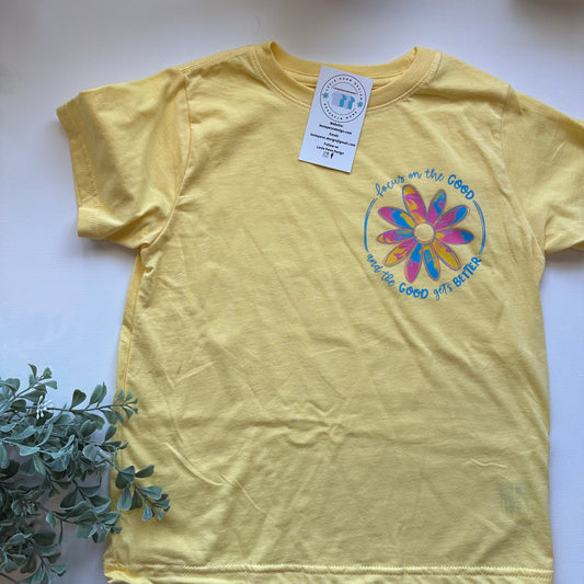 focus on the good and the good gets better kids yellow t-shirt