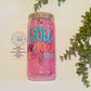 Pink God is Good all the Time 20oz Acrylic Snow Globe cup with lid and straw