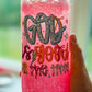 Pink God is Good all the Time 20oz Acrylic Snow Globe cup with lid and straw