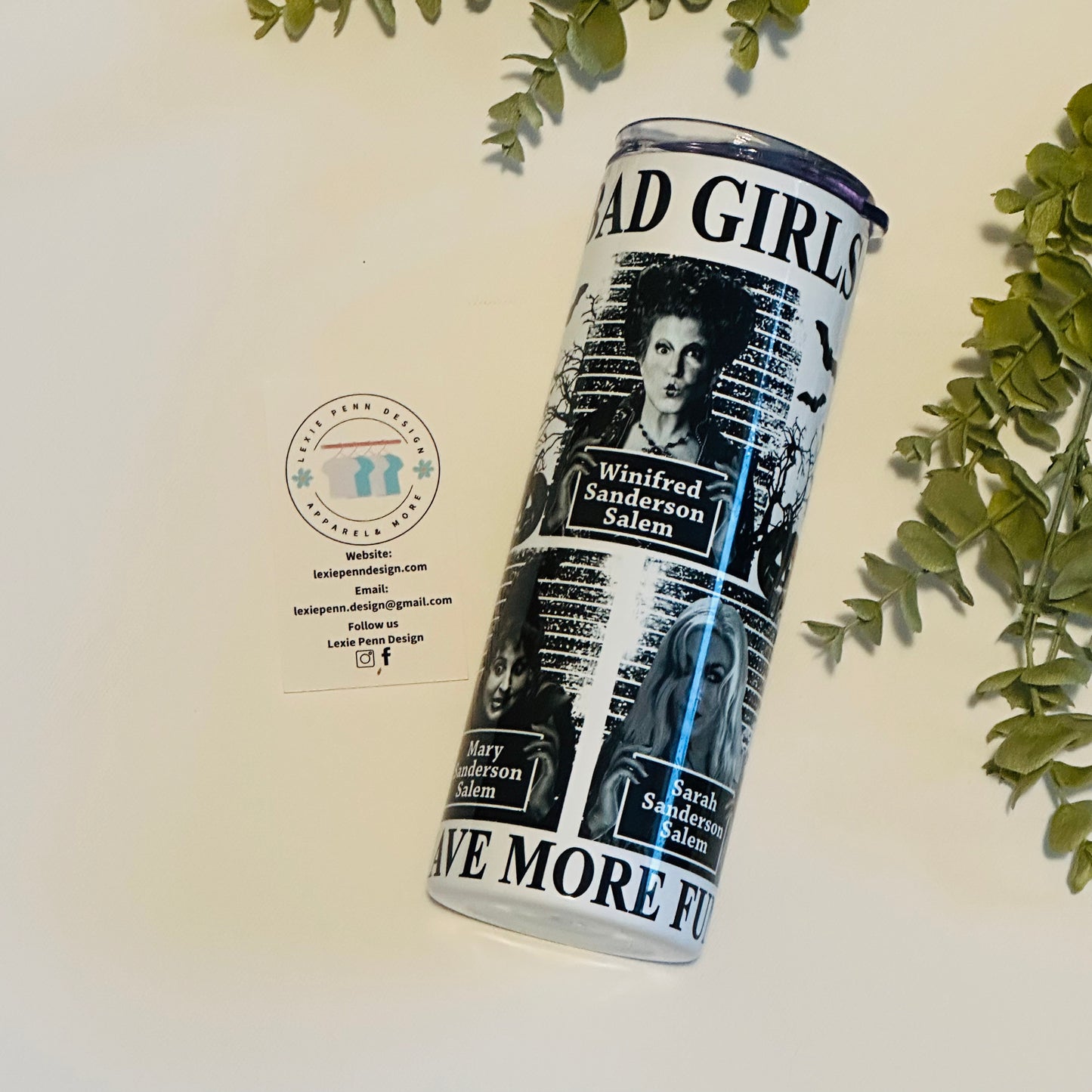 READY TO SHIP Bad girl watches have more fun 20oz stainless steel tumbler with lid