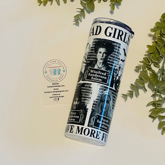 READY TO SHIP Bad girl watches have more fun 20oz stainless steel tumbler with lid