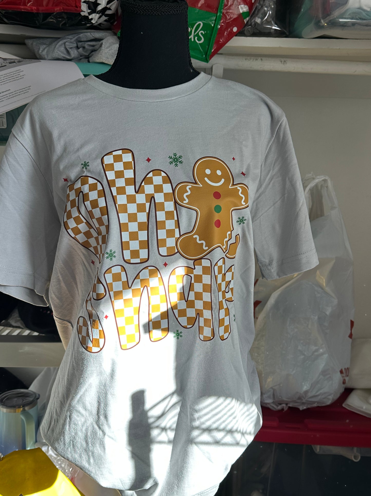 READY TO SHIP Oh Snap tee shirt in light gray