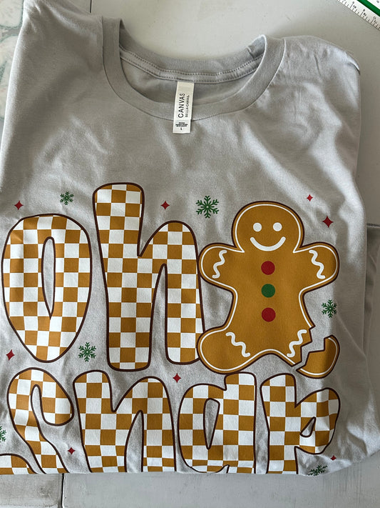 READY TO SHIP Oh Snap tee shirt in light gray