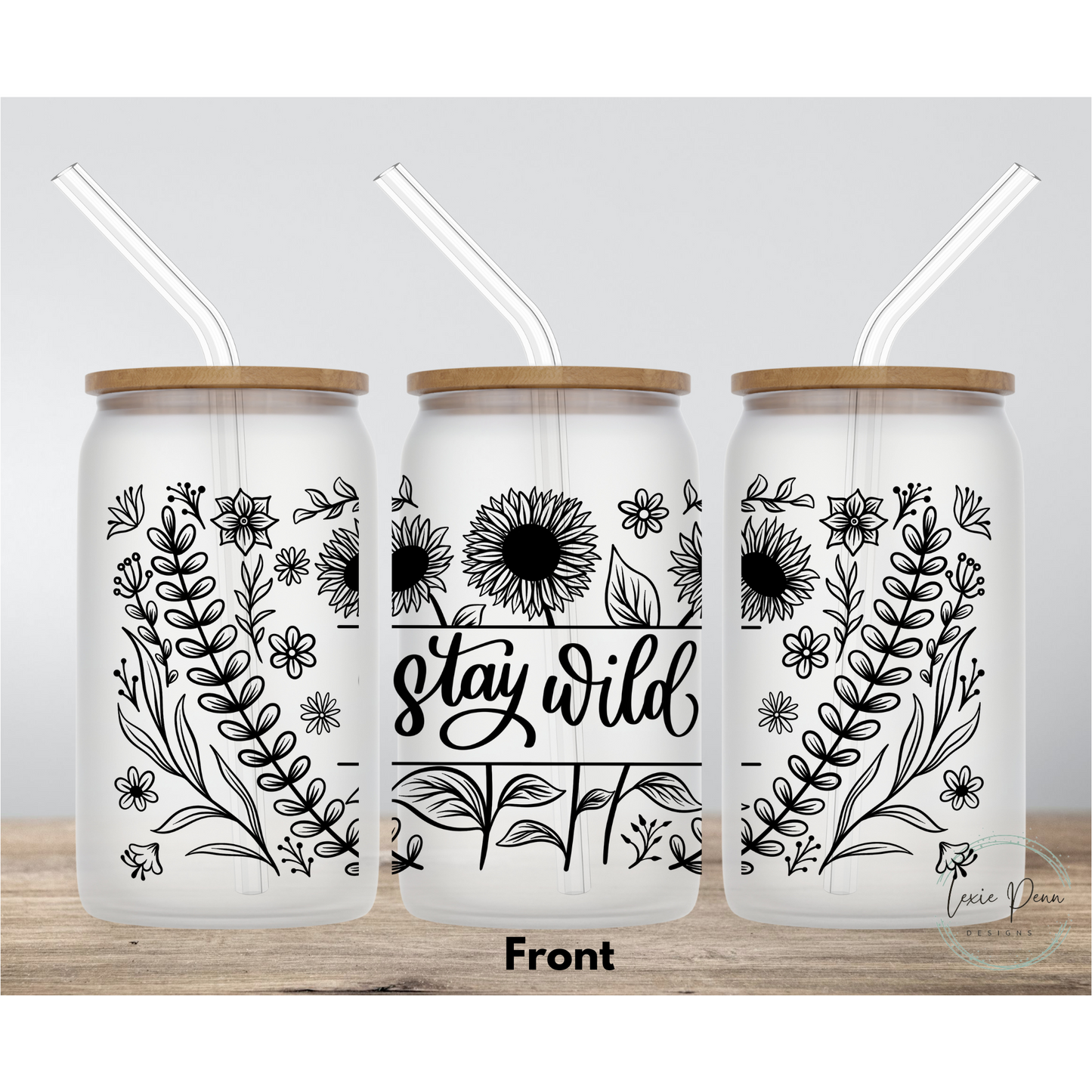 Stay wild 16oz glass drinkware