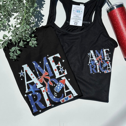 America Stars in black