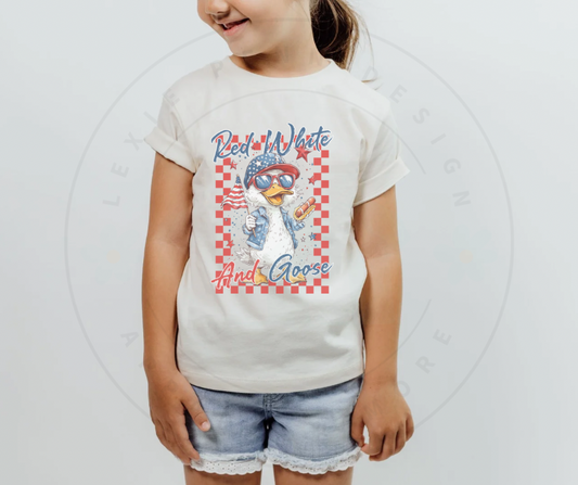 Red, White and Goose Kids Patriotic T-shirt
