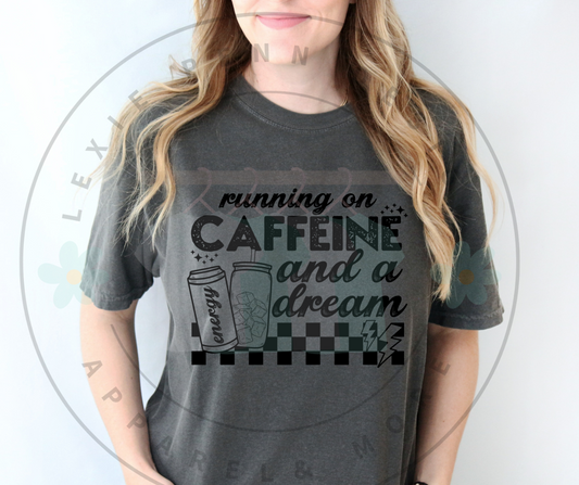Running on caffeine and a dream tshirt in pepper