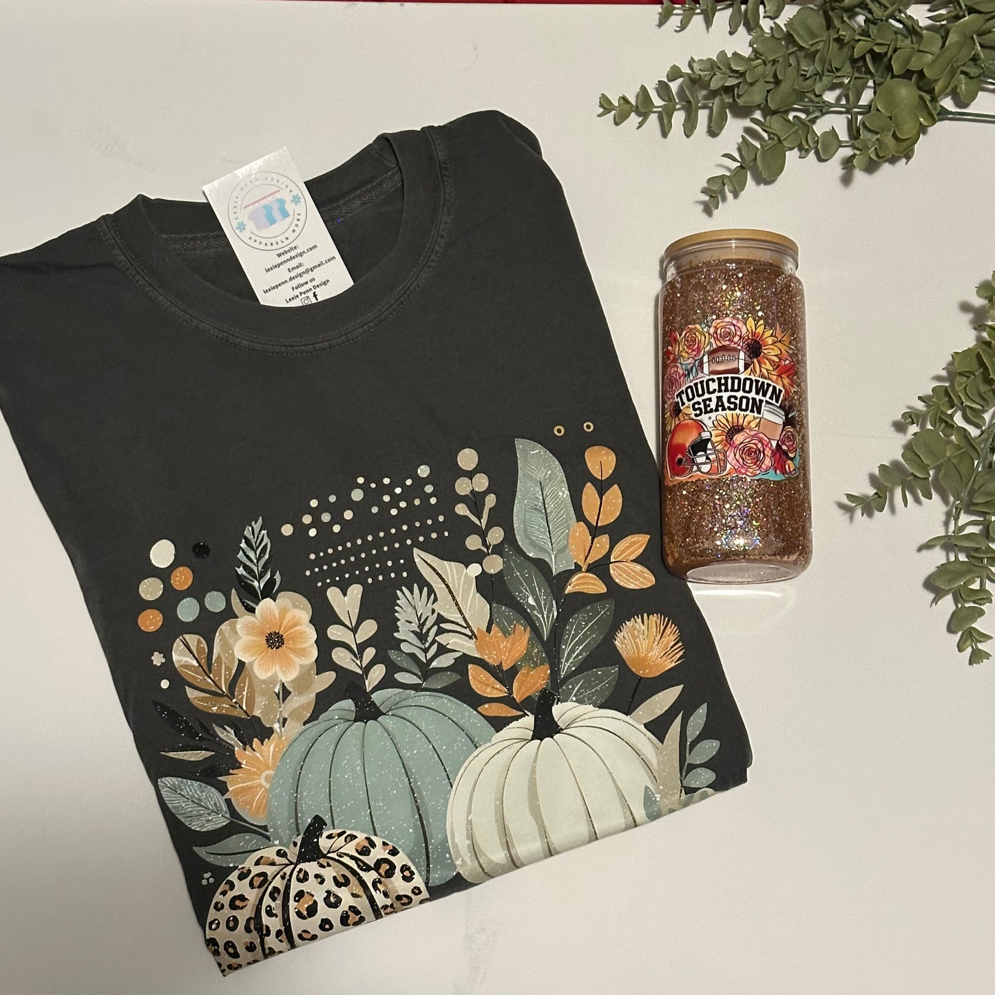 Fall pumpkin t-shirt in gray