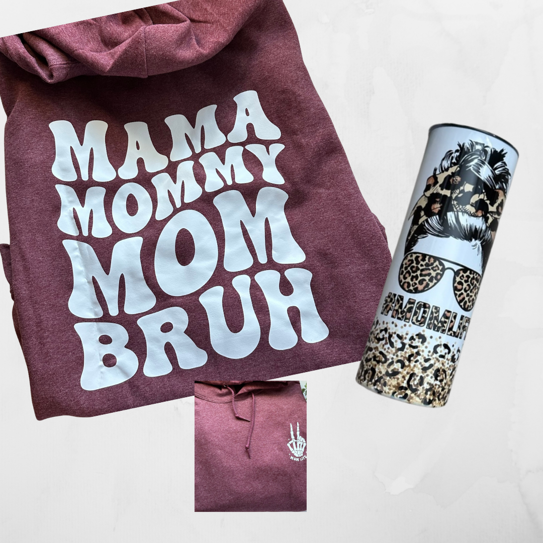 mama to bruh hoodie and tumbler bundle