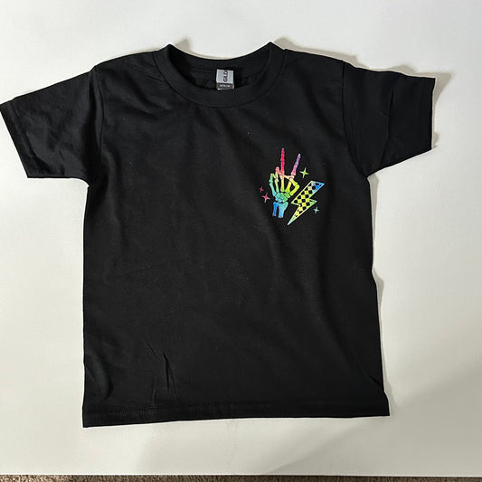 On moms last nerve tie dye kid t-shirt in black