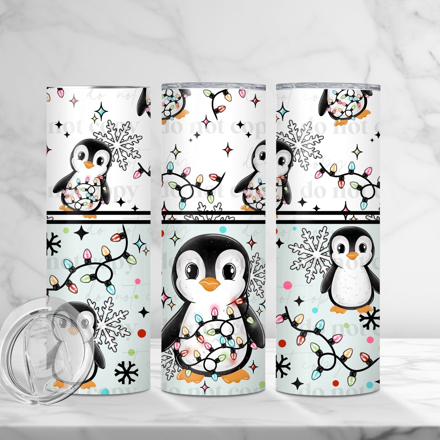 penguin lights 20oz tumbler