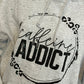 caffeine addict hooded sweatshirt with teal splatter