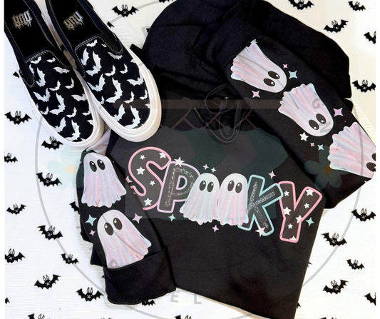 Spooky with ghost sleeves hooded sweatshirt
