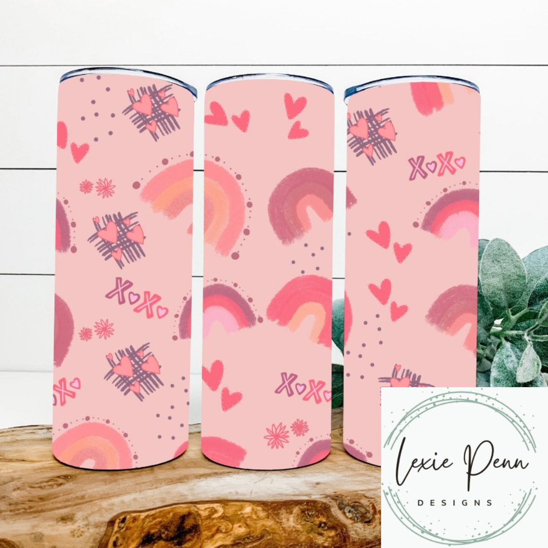 Pink XOXO tumbler