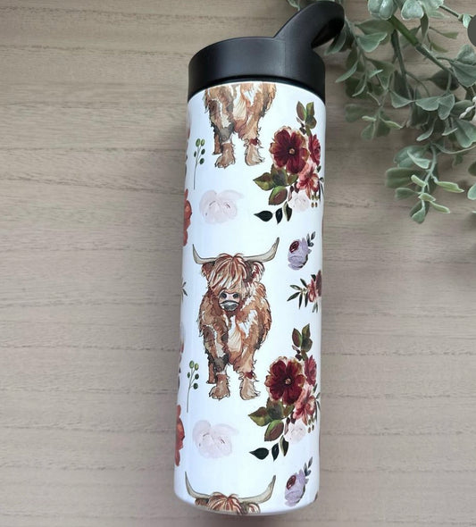 Floral cow tumbler