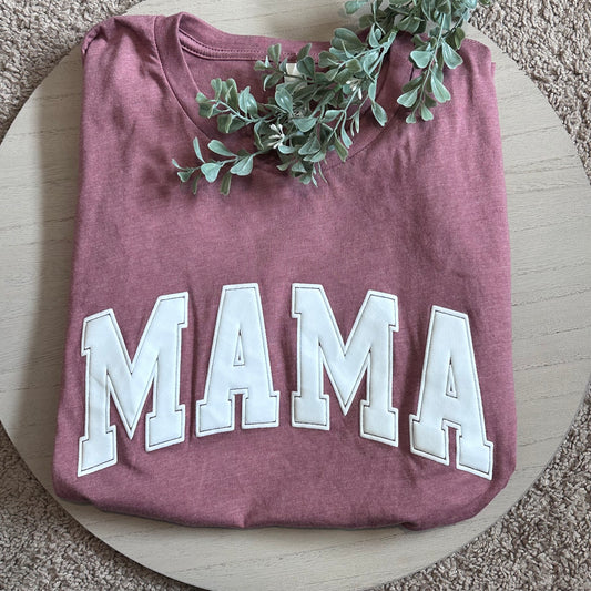 Cute MAMA t-shirt with raised lettering